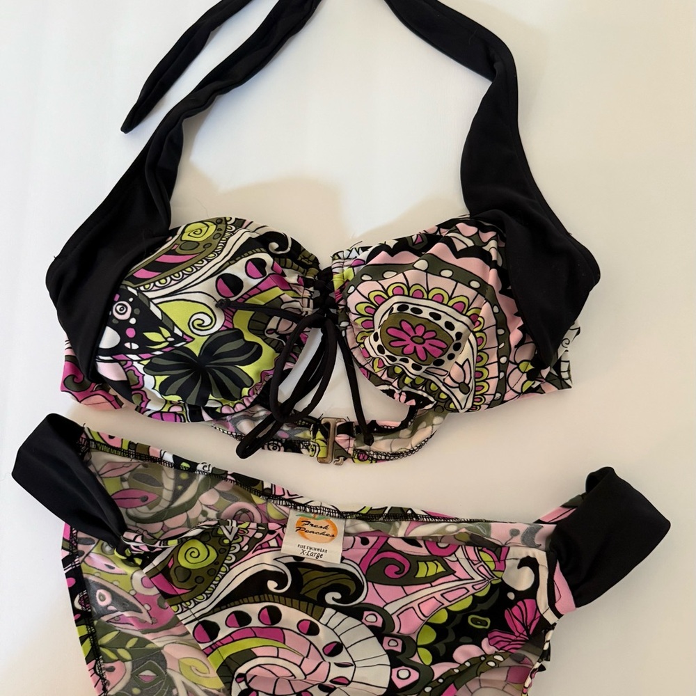 Fresh Peaches Graphic Bikini Set